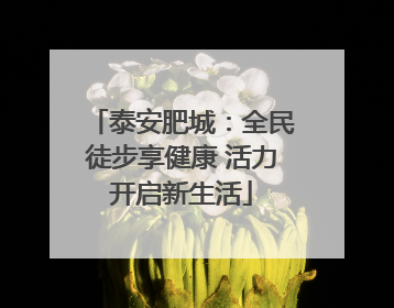 泰安肥城：全民徒步享健康 活力开启新生活