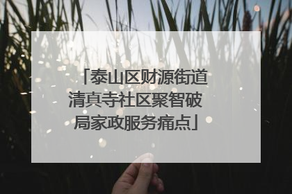 泰山区财源街道清真寺社区聚智破局家政服务痛点