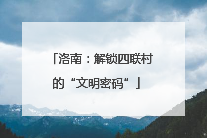 洛南：解锁四联村的“文明密码”