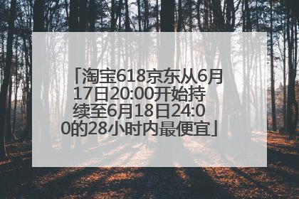 淘宝618京东从6月17日20:00开始持续至6月18日24:00的28小时内最便宜