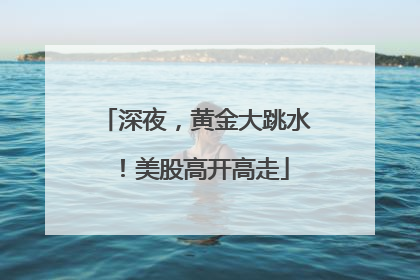 深夜，黄金大跳水！美股高开高走