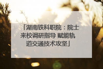 湖南铁科职院：院士来校调研指导 赋能轨道交通技术攻坚