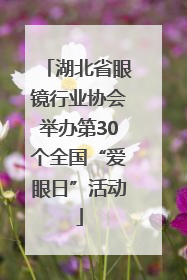 湖北省眼镜行业协会举办第30个全国“爱眼日”活动