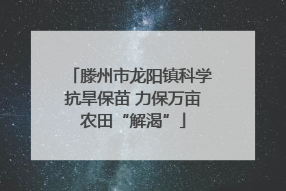 滕州市龙阳镇科学抗旱保苗 力保万亩农田“解渴”