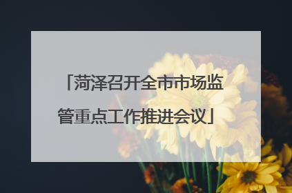 菏泽召开全市市场监管重点工作推进会议