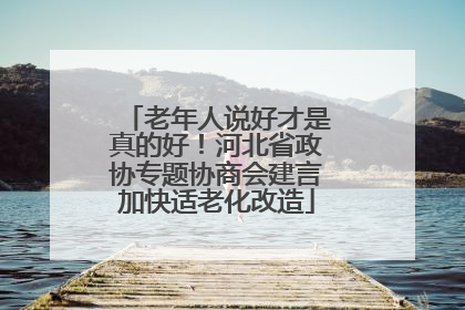 老年人说好才是真的好！河北省政协专题协商会建言加快适老化改造