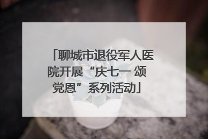 聊城市退役军人医院开展“庆七一 颂党恩”系列活动