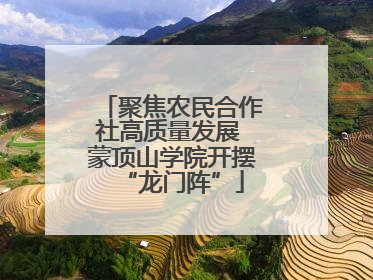 聚焦农民合作社高质量发展 蒙顶山学院开摆“龙门阵”