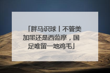 胖马识球丨不管美加墨还是西葡摩，国足唯留一地鸡毛