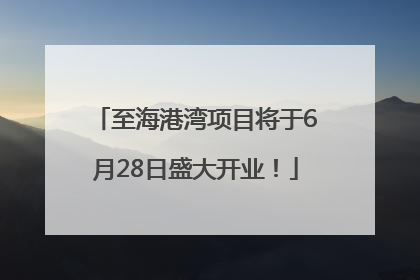 至海港湾项目将于6月28日盛大开业！