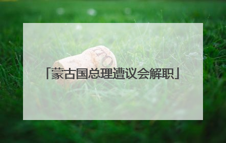 蒙古国总理遭议会解职