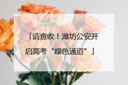 请查收！潍坊公安开启高考“绿色通道”