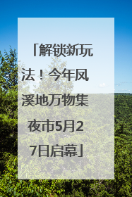解锁新玩法！今年凤溪地万物集夜市5月27日启幕