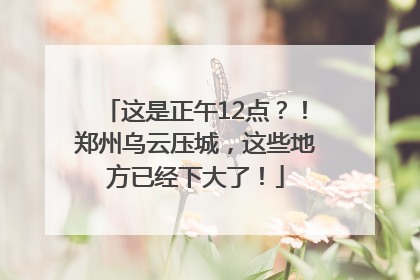 这是正午12点？！郑州乌云压城，这些地方已经下大了！