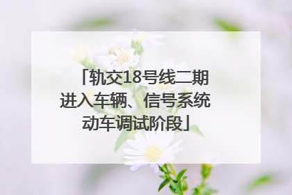 轨交18号线二期进入车辆、信号系统动车调试阶段