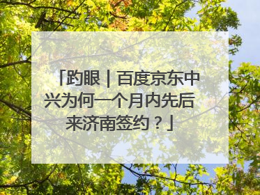 趵眼｜百度京东中兴为何一个月内先后来济南签约？