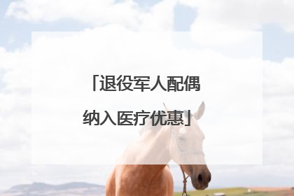 退役军人配偶纳入医疗优惠