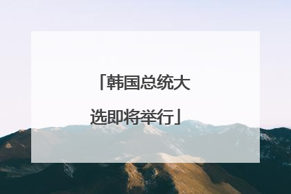 韩国总统大选即将举行
