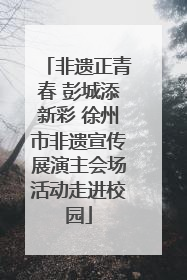 非遗正青春 彭城添新彩 徐州市非遗宣传展演主会场活动走进校园