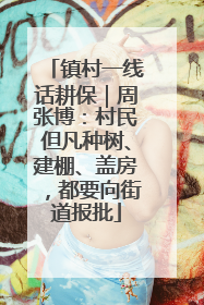 镇村一线话耕保｜周张博：村民但凡种树、建棚、盖房，都要向街道报批