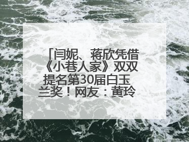 闫妮、蒋欣凭借《小巷人家》双双提名第30届白玉兰奖！网友：黄玲宋莹又相遇了