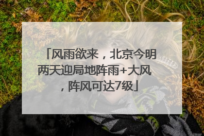 风雨欲来，北京今明两天迎局地阵雨+大风，阵风可达7级