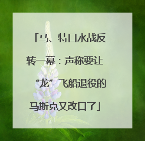 马、特口水战反转一幕：声称要让“龙”飞船退役的马斯克又改口了