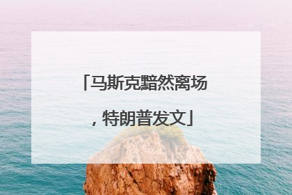 马斯克黯然离场，特朗普发文