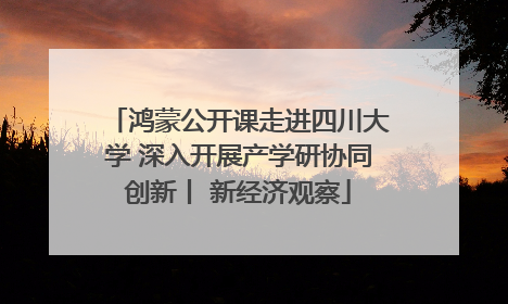 鸿蒙公开课走进四川大学 深入开展产学研协同创新丨 新经济观察