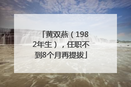 黄双燕（1982年生），任职不到8个月再提拔