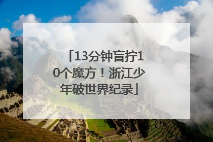 13分钟盲拧10个魔方！浙江少年破世界纪录