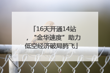 16天开通14站，“金华速度”助力低空经济破局腾飞