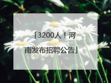 3200人！河南发布招聘公告